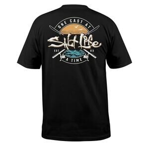 Salt Life One Cast at a Time Graphic S/S Pocket T-Shirt Mens - Small - NWT